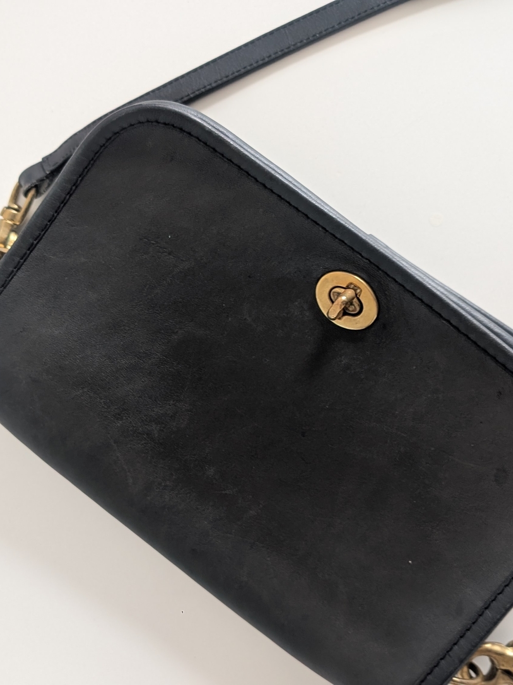 Authentic Blue/Black Vintage Coach Handbag - Picture 8 of 9